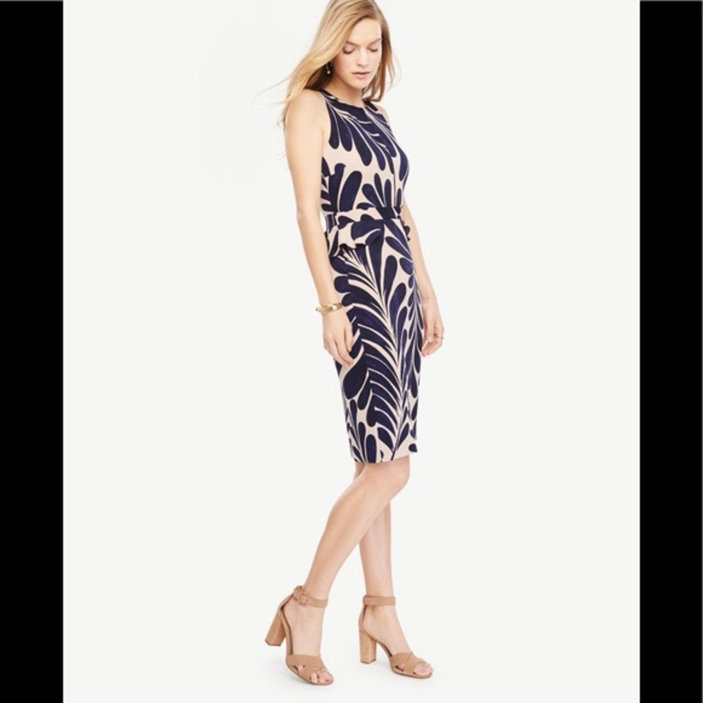 Ann Taylor Leaf Petal Peplum Sheath Dress